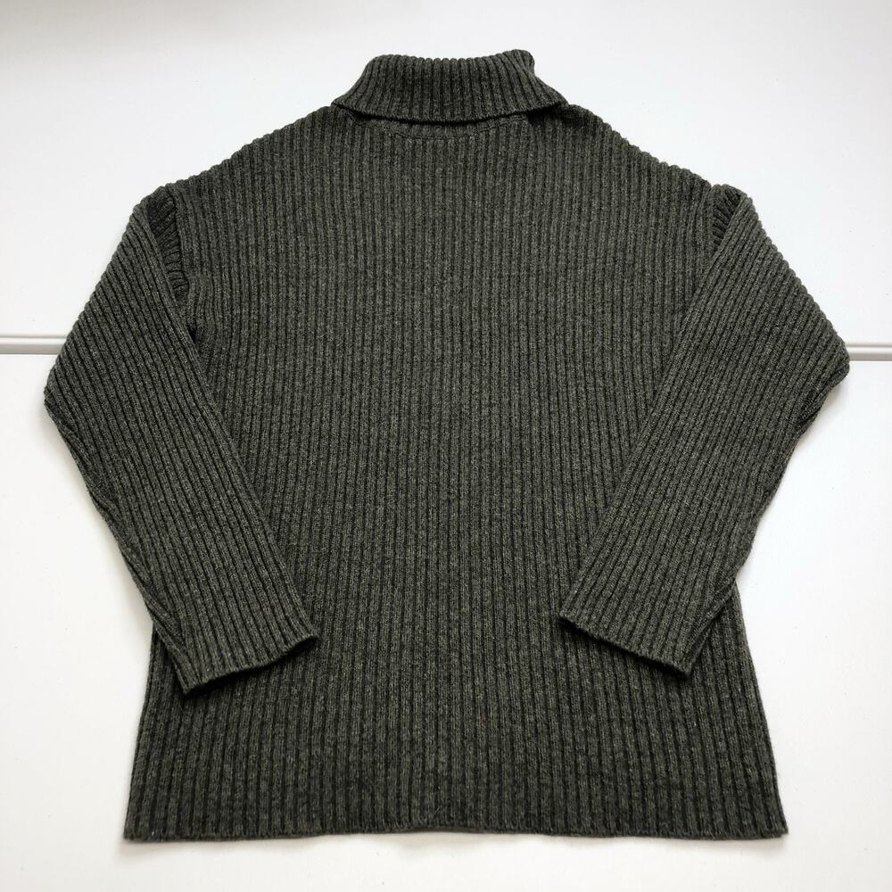 The Frankie Shop THELMA RIBBED SWEATER DRESS Khaki Green Size XS/S Wool Blend